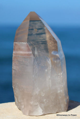 Lemurian Golden Healer Quartz Crystal Record Keeper Altar Stone