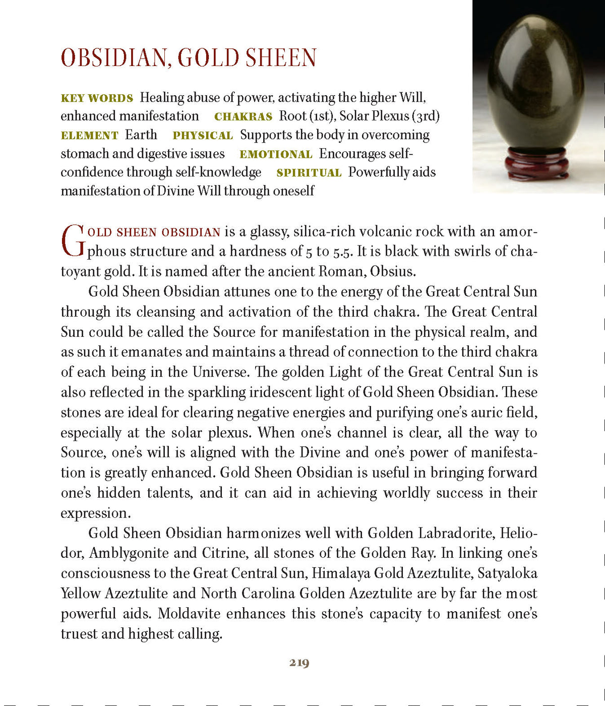 Golden Sheen Obsidian Metaphysical Properties