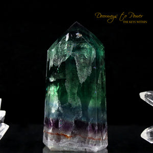 Green and Purple Fluorite Temple Heart Dow Crystal Point 