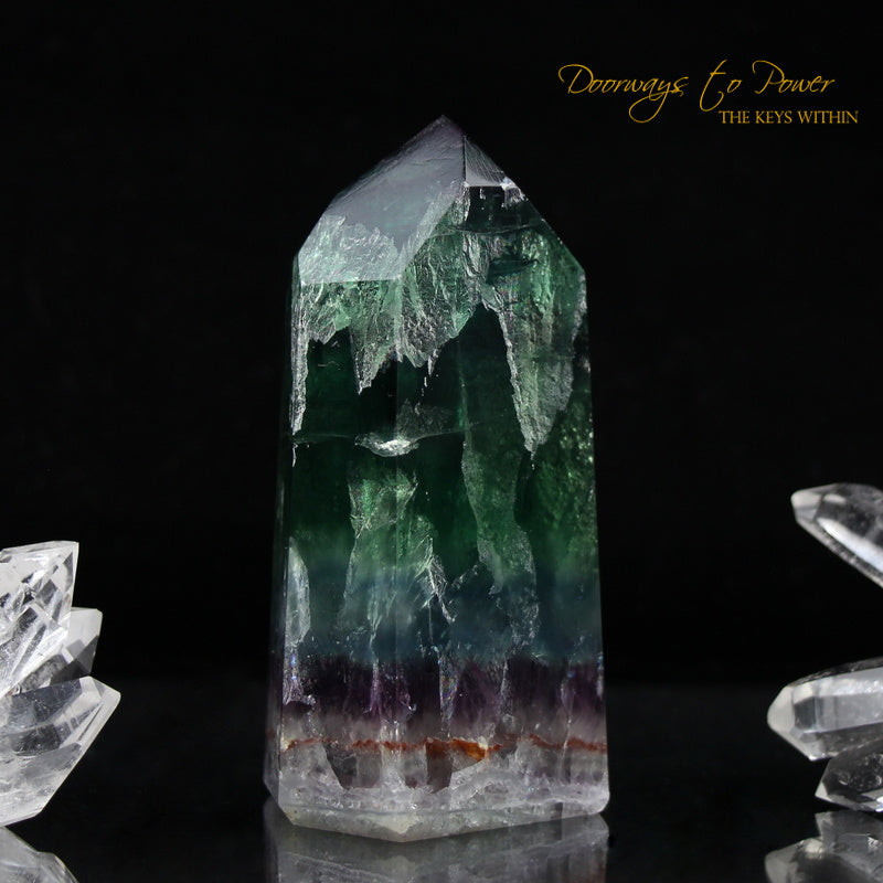 Green and Purple Fluorite Temple Heart Dow Crystal Point 