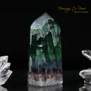 Green and Purple Fluorite Temple Heart Dow Crystal Point 