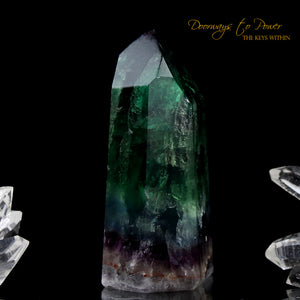 Green and Purple Fluorite Temple Heart Dow Crystal Point 