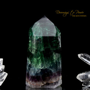 Green and Purple Fluorite Temple Heart Dow Crystal Point 