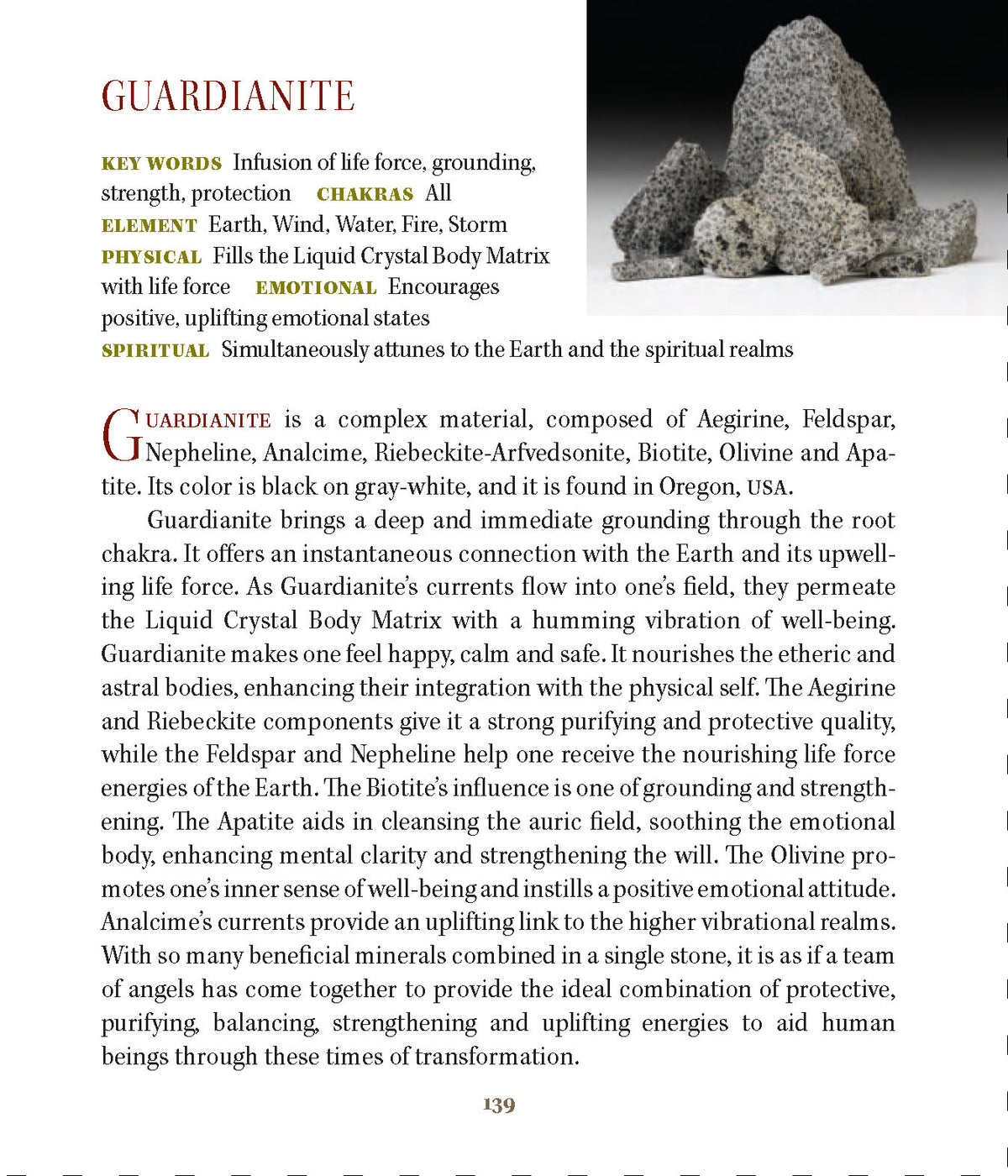 Guardianite metaphysical Properties