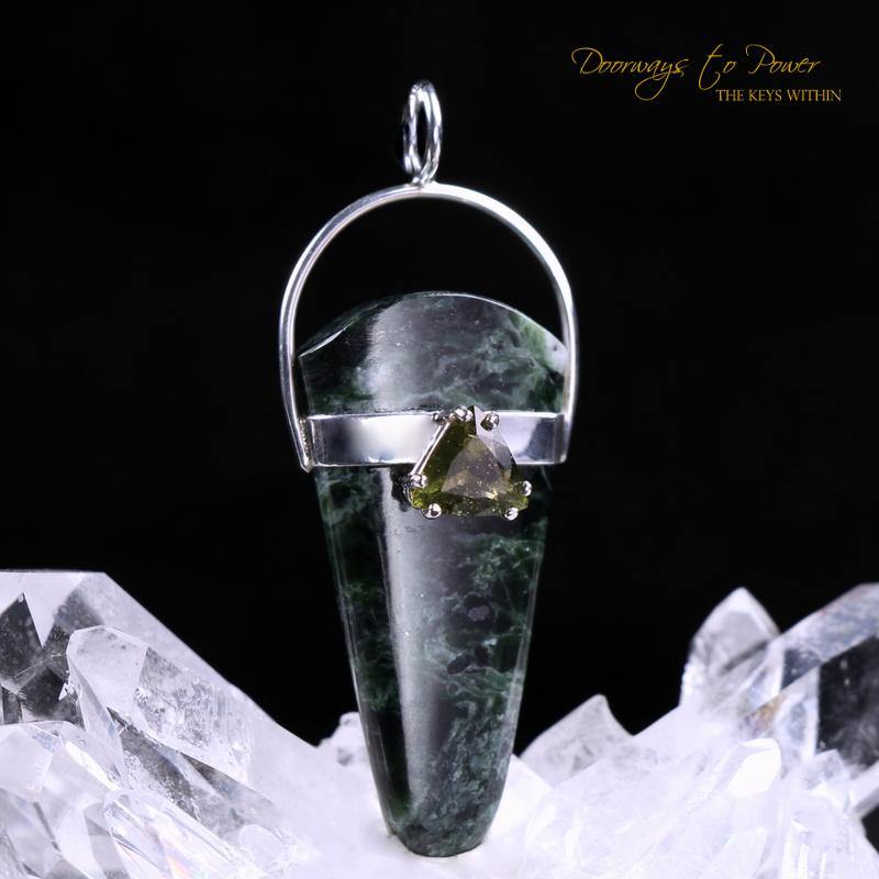 Heartenite Moldavite Crystal Pendant 