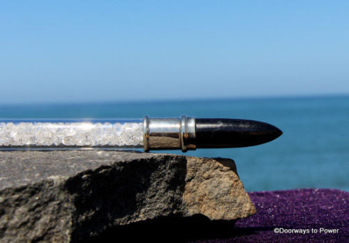 Herkimer Diamond Healing Wand w/ Obsidian