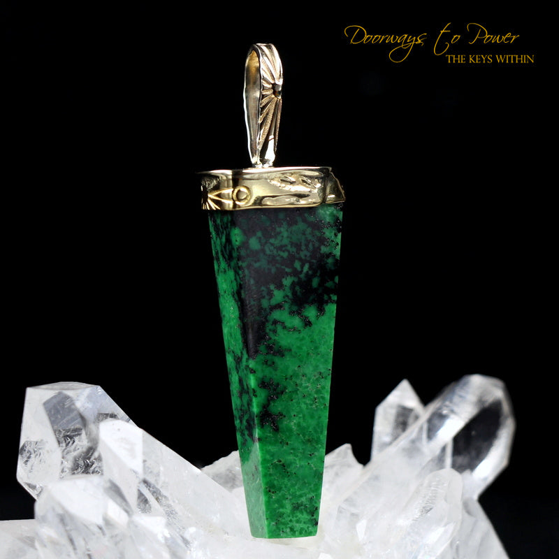 Light Language Pendant 22k Hydrogrossular Garnet 