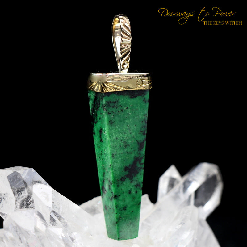 Hydrogrossular Garnet Light Language Pendant 22k