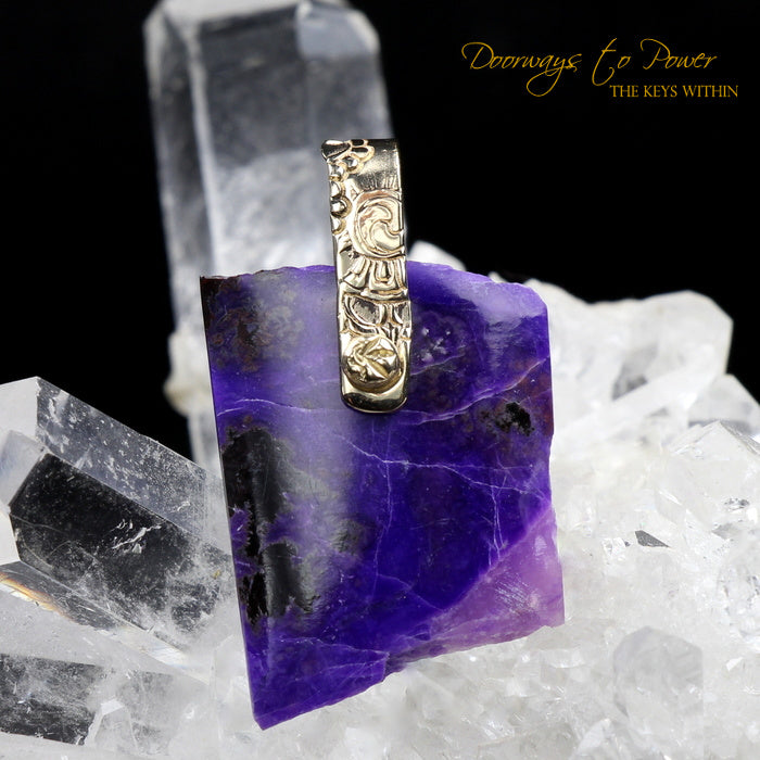 Sugilite Light Language Crystal Pendant™ 14k 'Beacon of Light'
