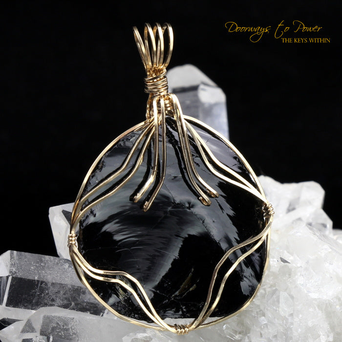 Iridium Black Monatomic Andara Pendant 14k 'Mastery'