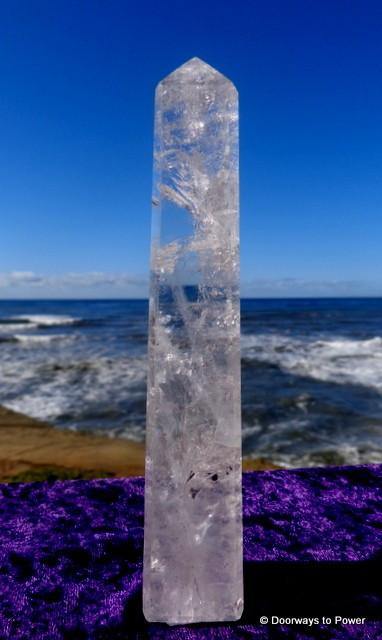 6.5" John of God Quartz Devic Temple Crystal Obelisk CAQ-26