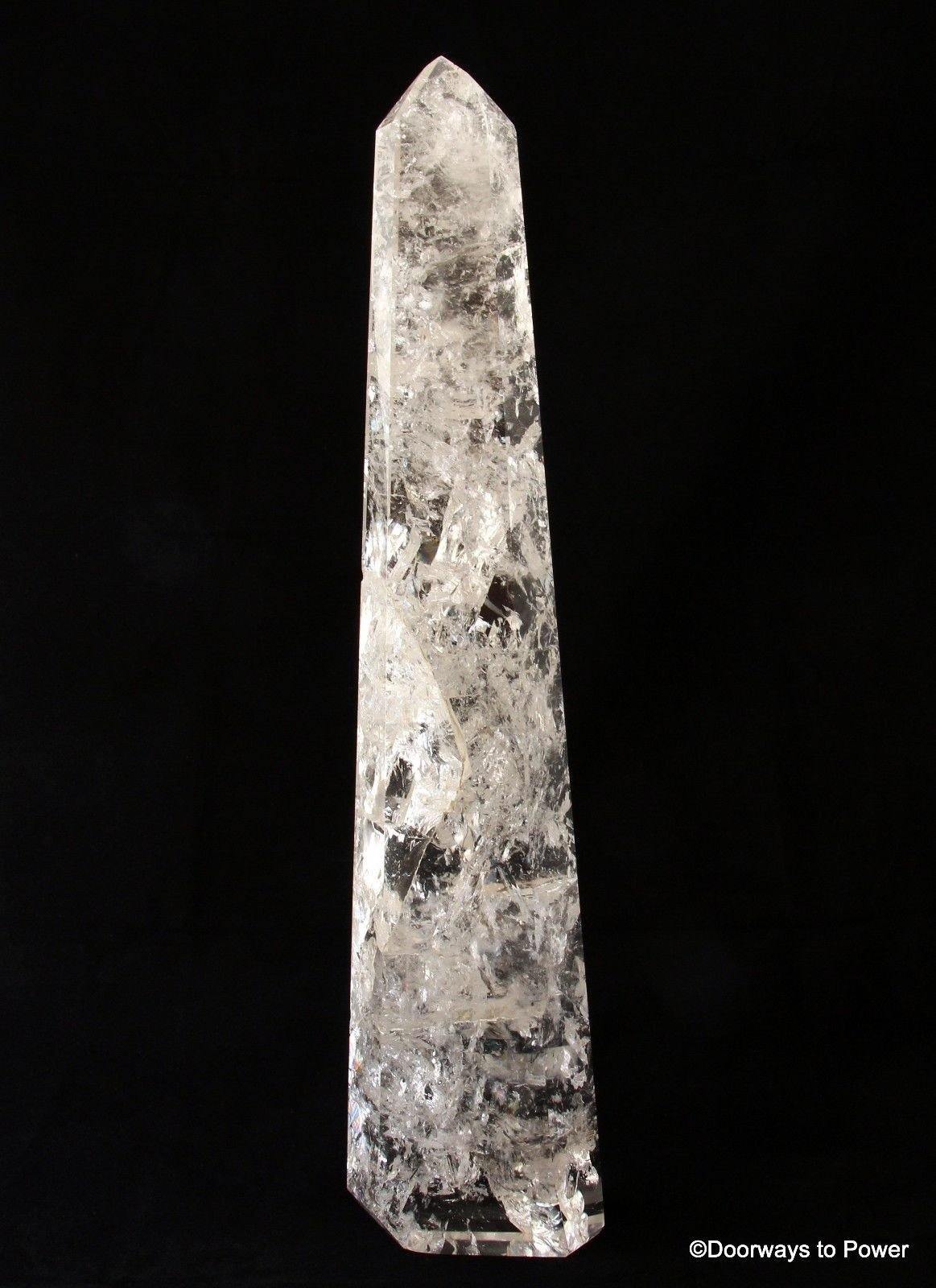 13" John of God Quartz Devic Temple Energy Crystal Tower CAQ-8