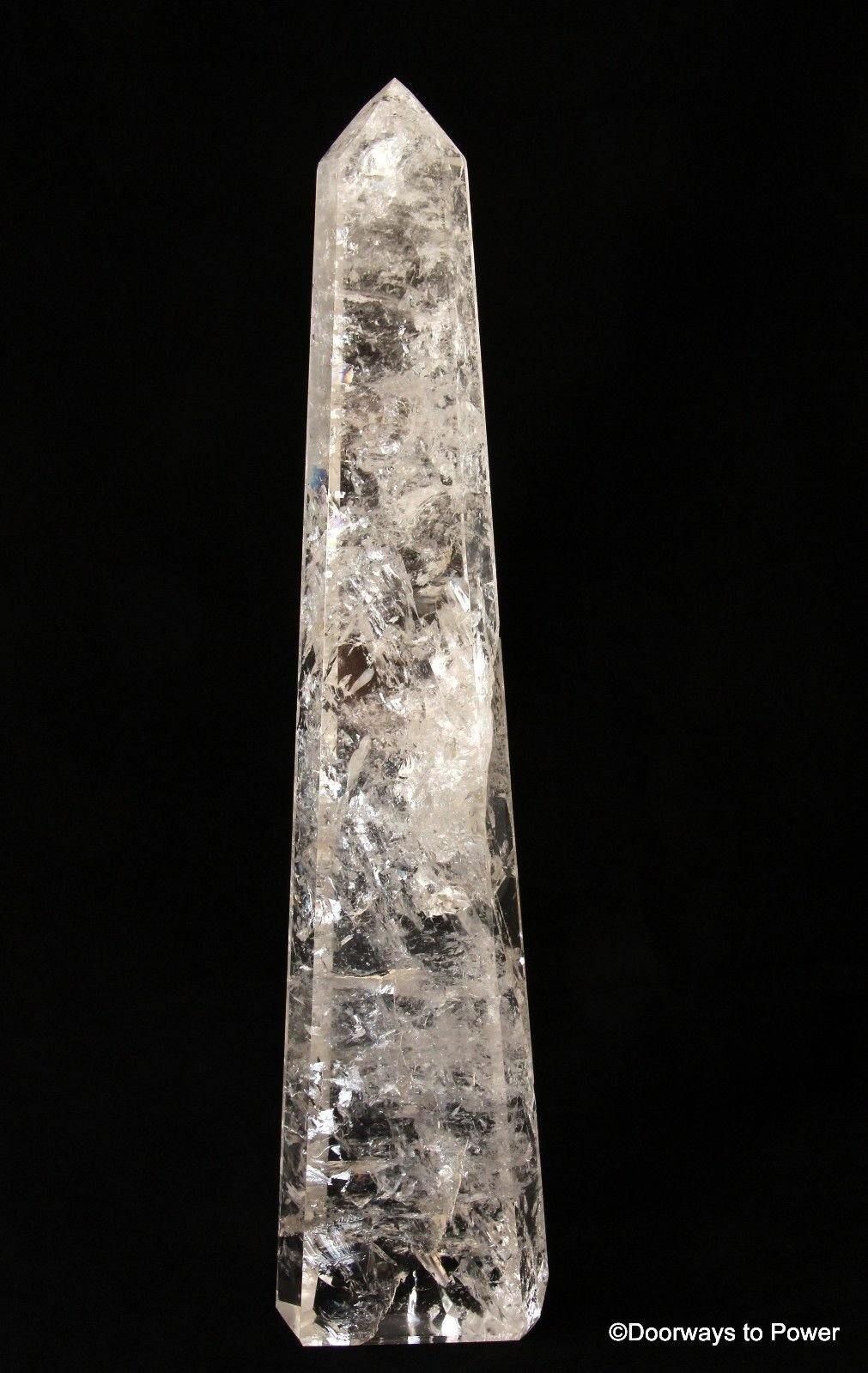 13" John of God Quartz Devic Temple Energy Crystal Tower CAQ-8