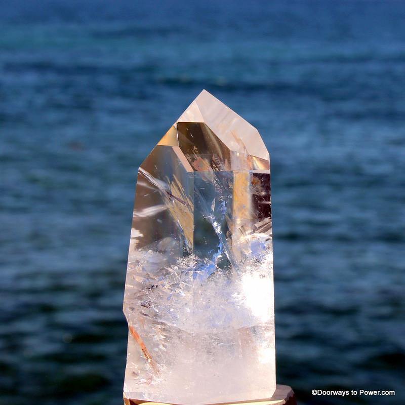 5" John of God Quartz Temple Heart Dow Crystal Point CAQ-17