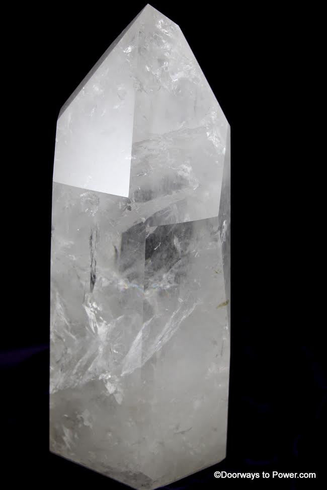 High Energy JOHN of GOD Quartz Crystal Altar Stone w/ Devic Temple, Rainbows