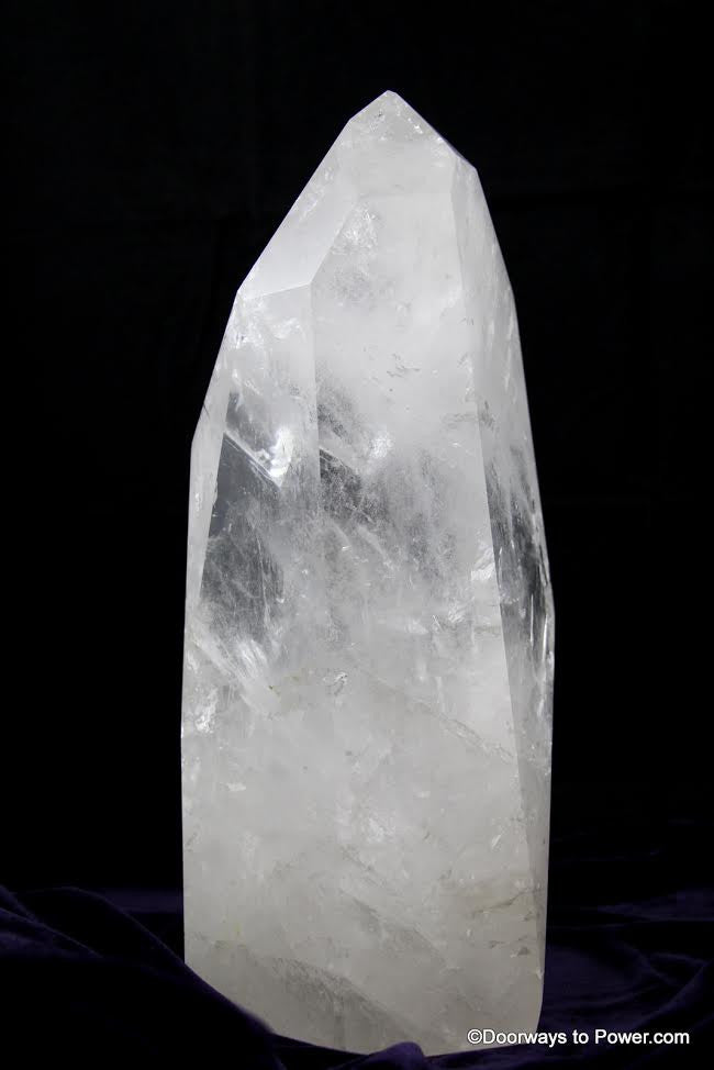 High Energy JOHN of GOD Quartz Crystal Altar Stone w/ Devic Temple, Rainbows