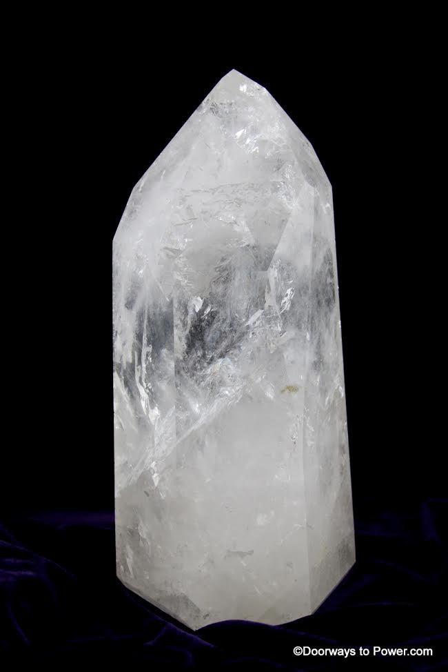 High Energy JOHN of GOD Quartz Crystal Altar Stone w/ Devic Temple, Rainbows