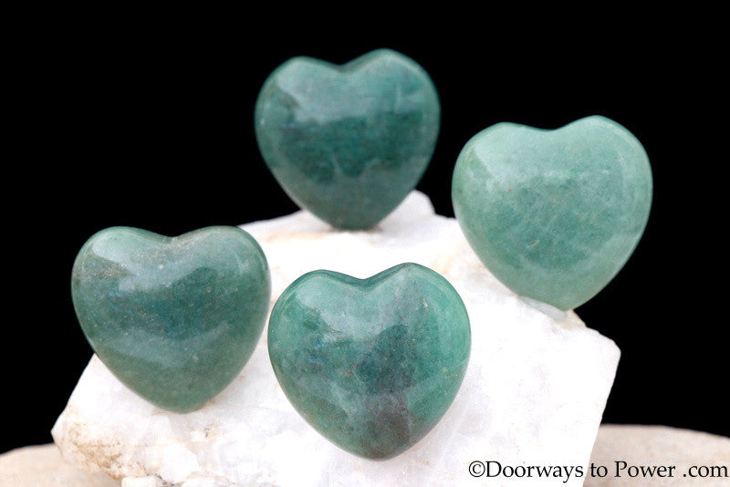 John of God Blessed Green Aventurine Crystal Heart JHH-2