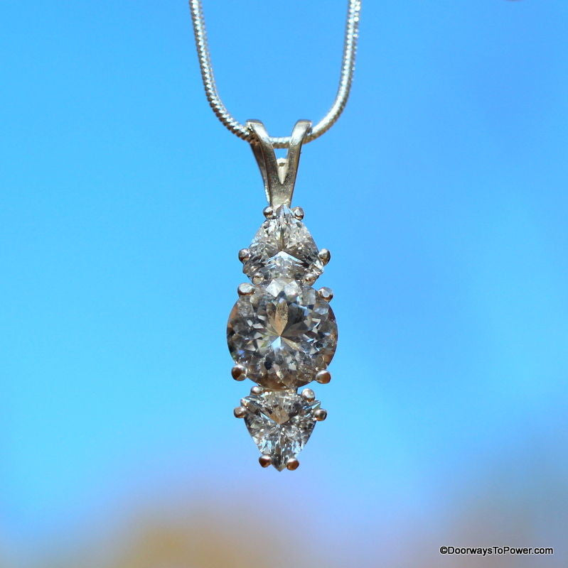 John of God Quartz Casa Crystals Trinity Pendant 