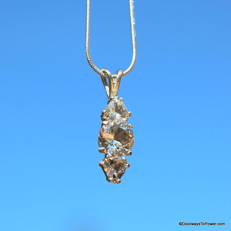 Side  of John of God Quartz Casa Crystals Trinity Pendant 