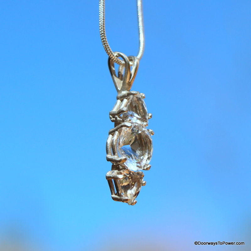 John of God Quartz Casa Crystals Trinity Pendant 