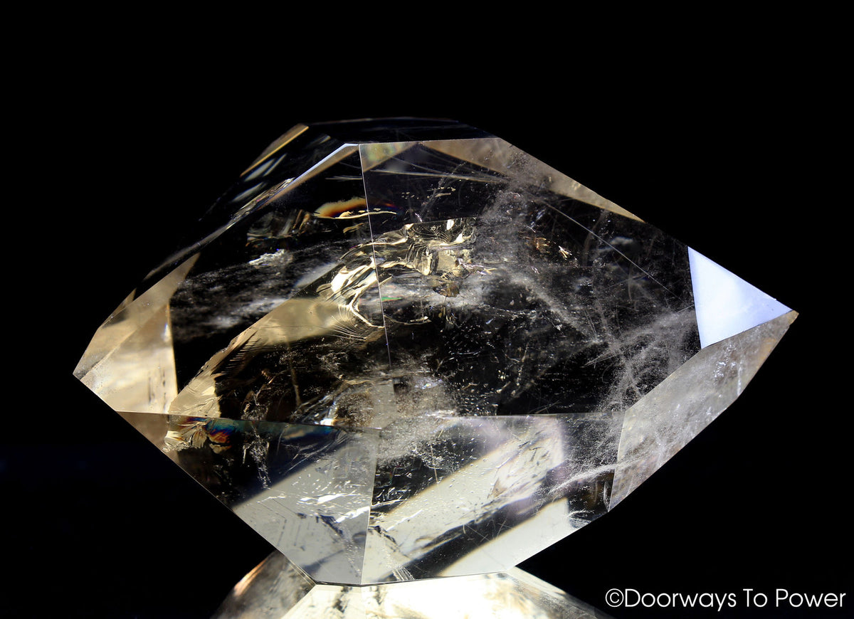 John of God Crystal Citrine Double Terminated w/ Golden Rutiles & Rainbows