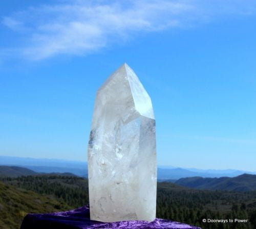High Energy JOHN of GOD Quartz Crystal Altar Stone w/ Devic Temple, Rainbows