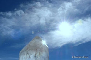 High Energy JOHN of GOD Quartz Crystal Altar Stone w/ Devic Temple, Rainbows