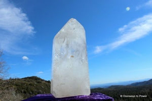 High Energy JOHN of GOD Quartz Crystal Altar Stone w/ Devic Temple, Rainbows