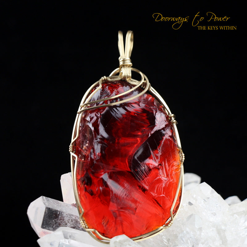 King Solomon Andara Crystal Pendant 14k 'Magic is Sacred' 