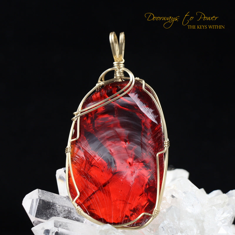 King Solomon Andara Crystal Pendant 14k 'Magic is Sacred' 