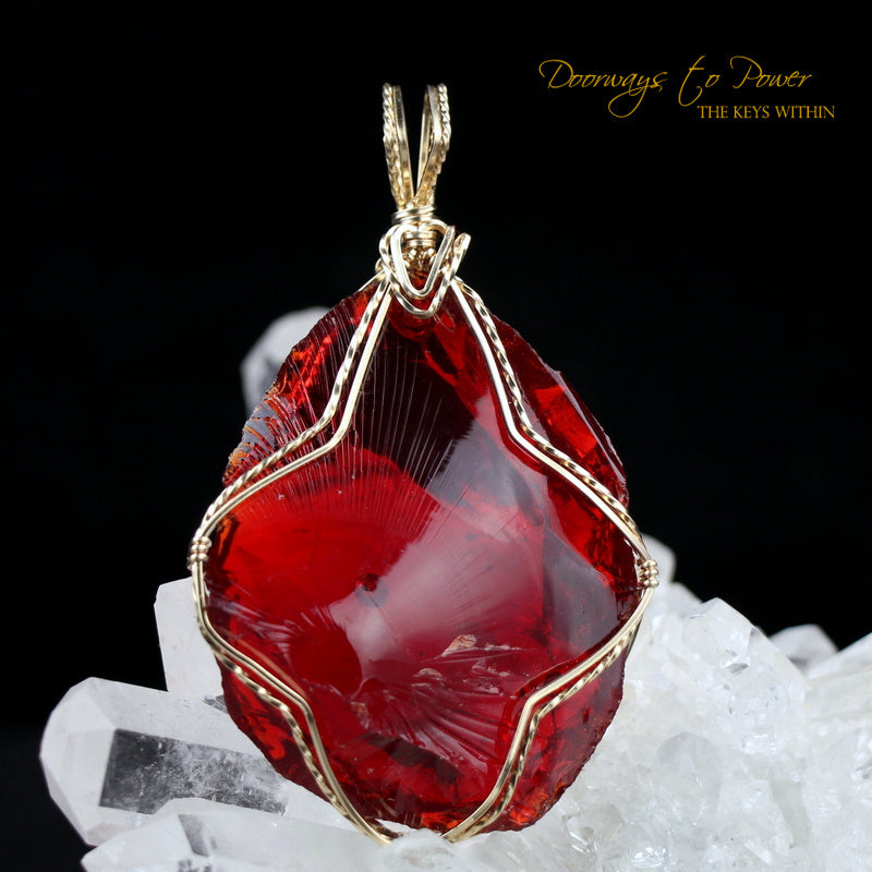 King Solomon Andara Crystal Pendant 14k 'Magic is Sacred' 