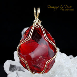 King Solomon Andara Crystal Pendant 14k 'Magic is Sacred' 