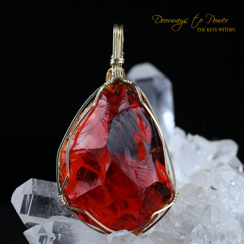 King Solomon Andara Crystal Pendant 14k 'Magic is Sacred'