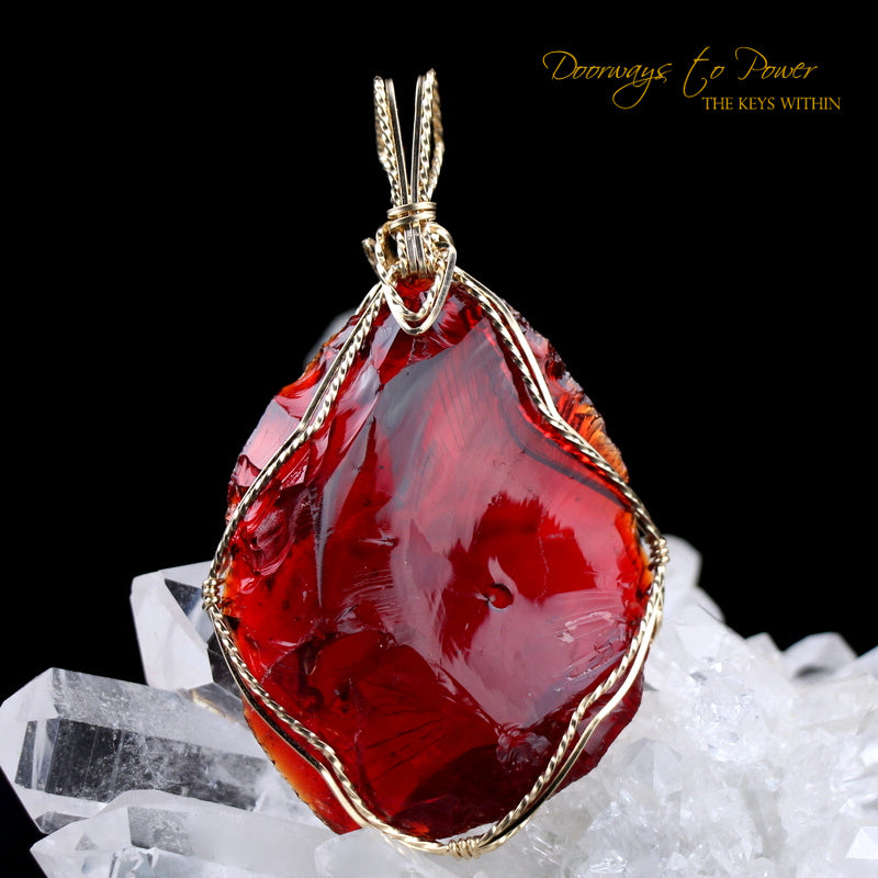 King Solomon Andara Crystal Pendant 14k 'Magic is Sacred' 