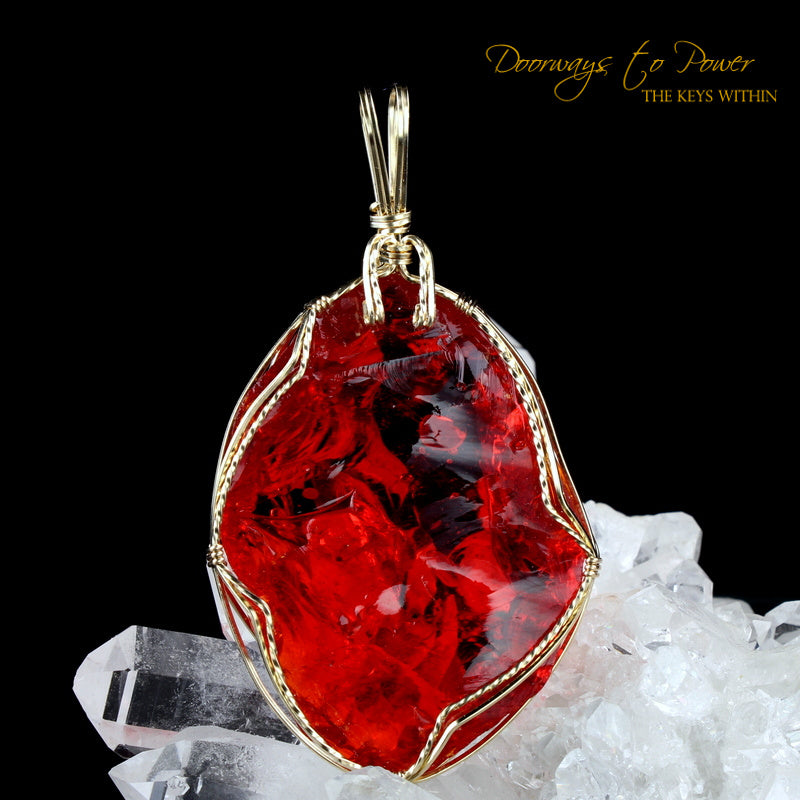 King Solomon Andara Crystal Pendant 14k 'Magic is Sacred'