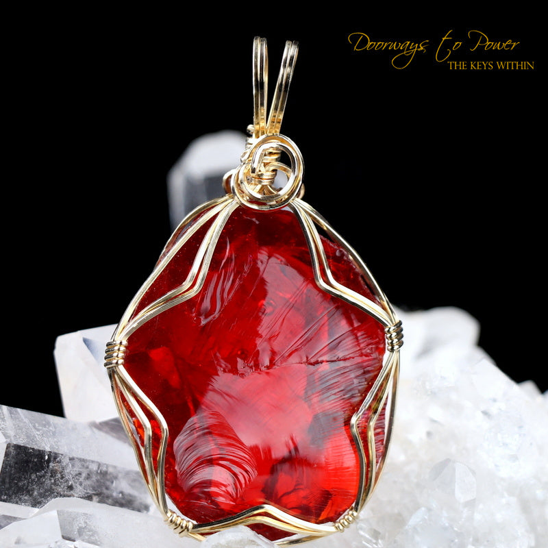 King Solomon Andara Crystal Pendant 14k 'Magic is Sacred'