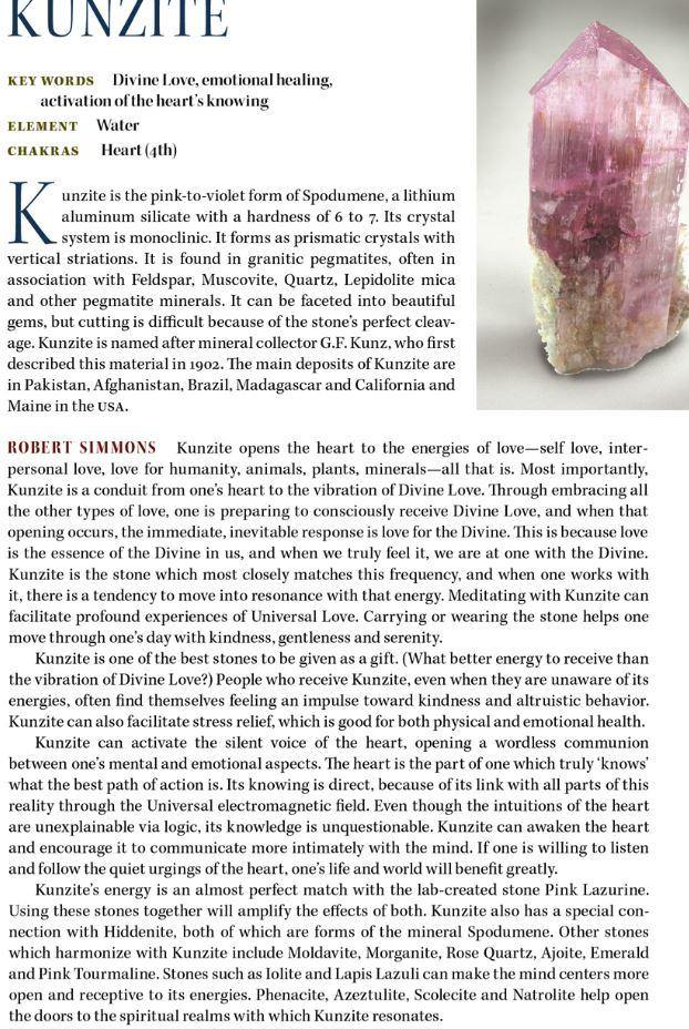 Kunzite Crystal Properties