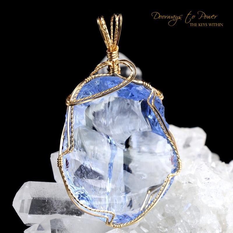 Lady Nellie Blue Andara Pendant 14k 'First & Final Synthesis'