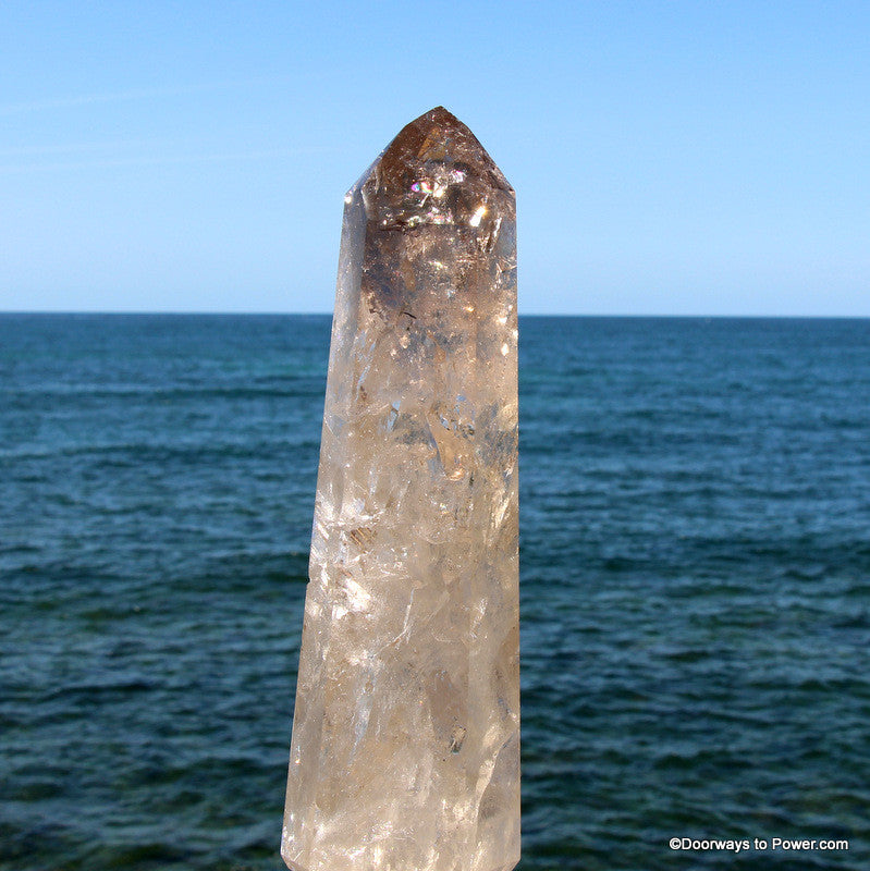 Large 11.75" John of God Quartz Smokey Channeling Devic Temple Crystal Point 6 lbs CAS-7