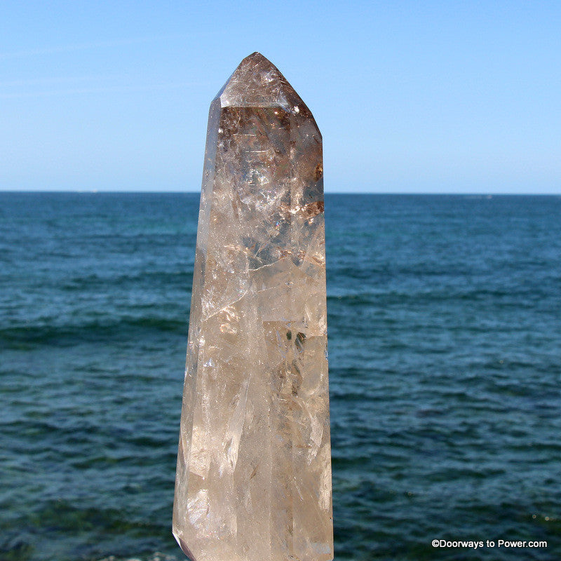 Large 11.75" John of God Quartz Smokey Channeling Devic Temple Crystal Point 6 lbs CAS-7