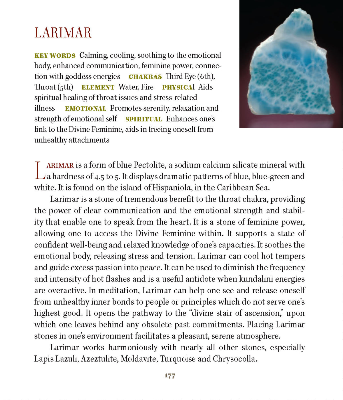 Larimar Crystal Properties