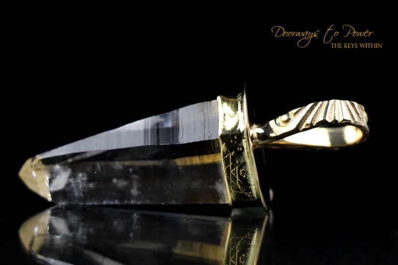 Lemurian Light Language Crystal Pendant 14k