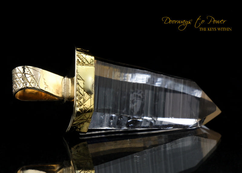 Lemurian Quartz Crystal Pendant 22k