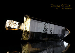 Lemurian Light Language Laser Quartz Crystal Pendant 22k