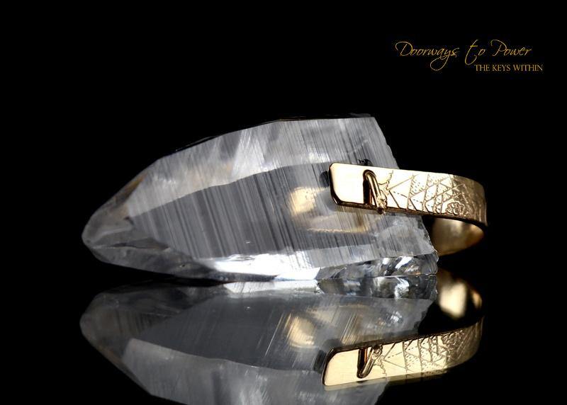 Lemurian Light Language Crystal Pendant 14k 