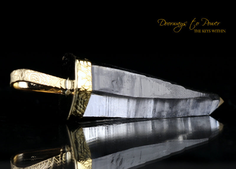 Lemurian Light Language Record Keeper Crystal Pendant 22k 