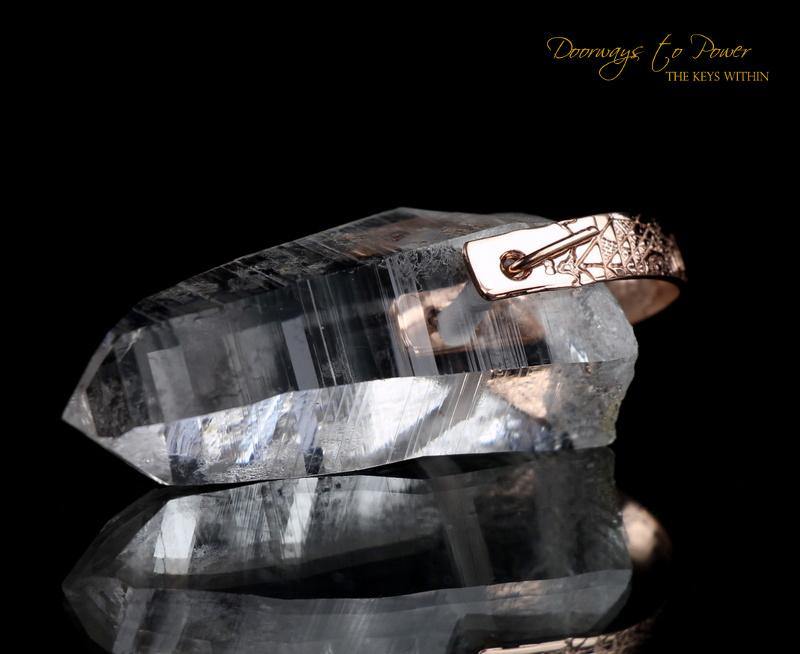 Lemurian Light Language Pendant in Rose Gold