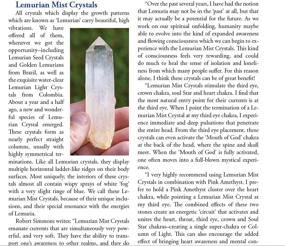 Lemurian Mist Quartz Properties