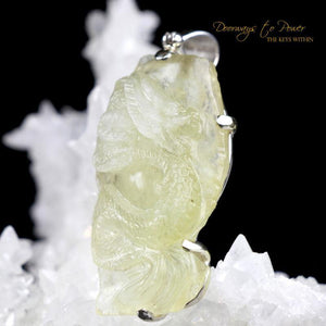 Libyan Desert Glass Dragon Crystal Pendant